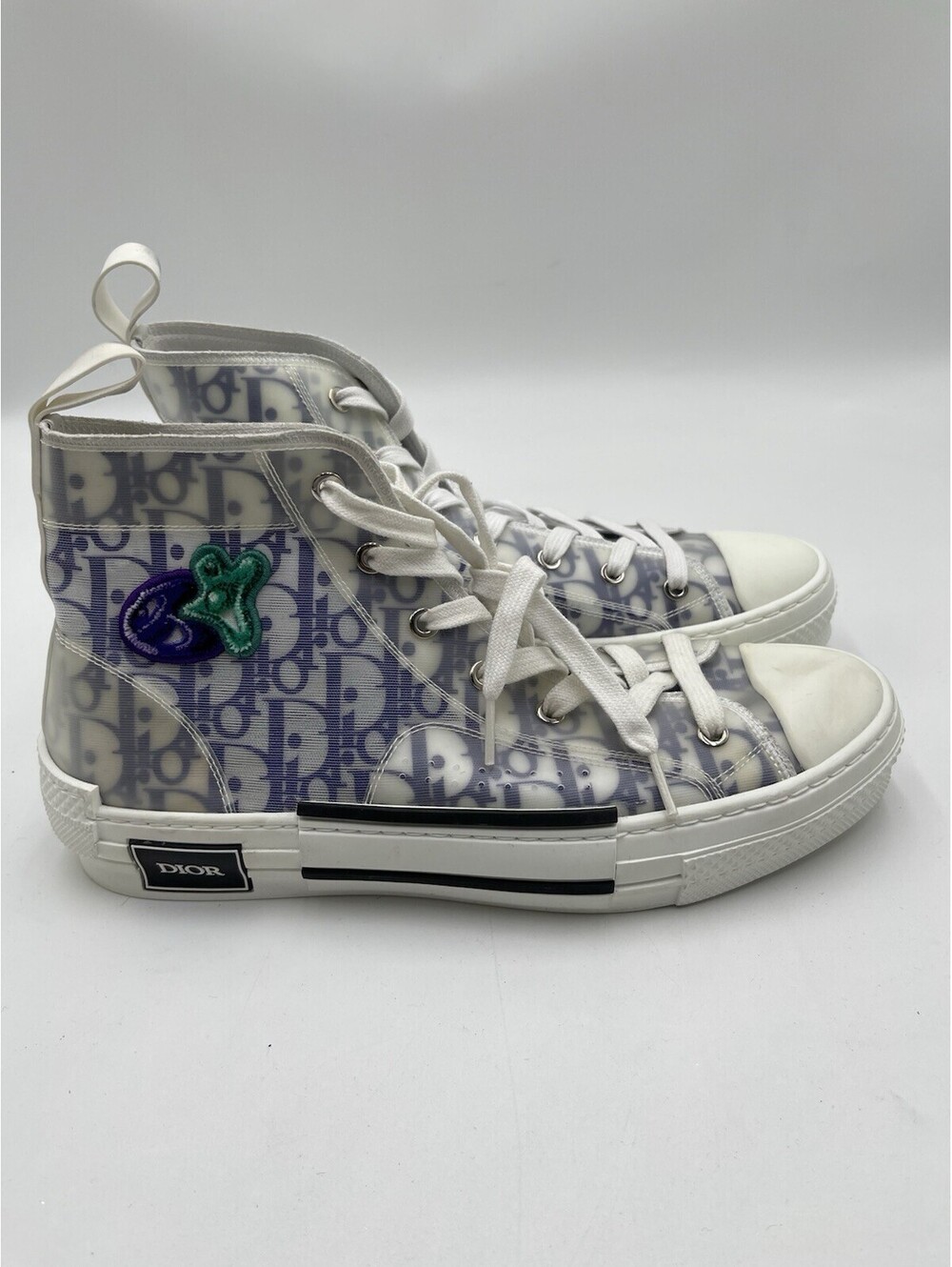 Dior B23 High x Kenny Scharf sneaker white purple Dior Oblique canvas Size 42